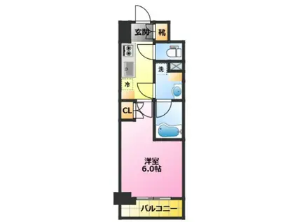ハーモニーレジデンス武蔵小杉2(1K/1階)の間取り写真