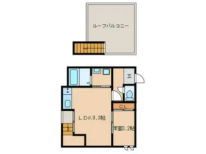 GRANTIC BAN(1LDK/2階)の間取り写真