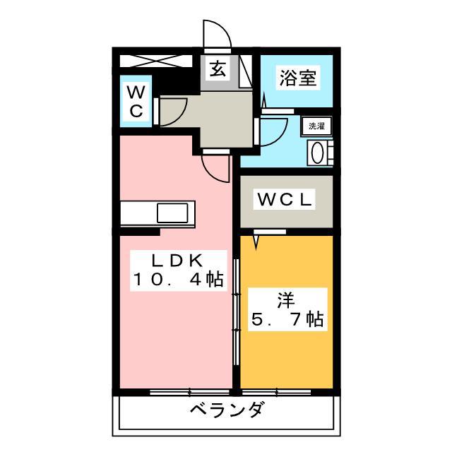 セフィーロ(1LDK/2階)の間取り写真