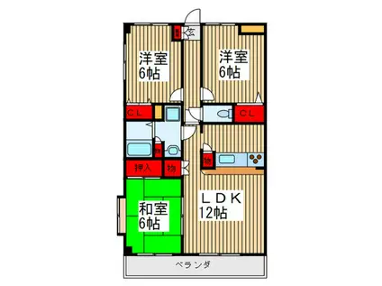 ヴィルヌーブ(3LDK/5階)の間取り写真