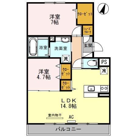 グランルミエール(2LDK/3階)の間取り写真