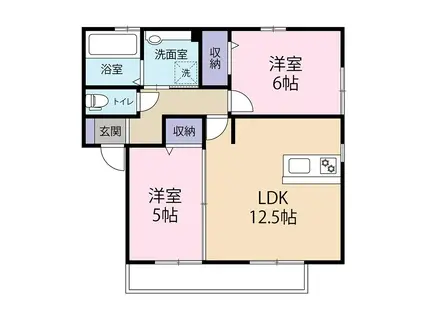 ガーデンハイム幸(2LDK/2階)の間取り写真