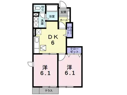 エクセレントI(2DK/1階)の間取り写真