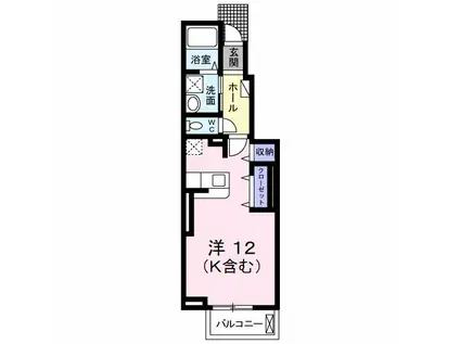 アライブ・マツバラ I(ワンルーム/1階)の間取り写真
