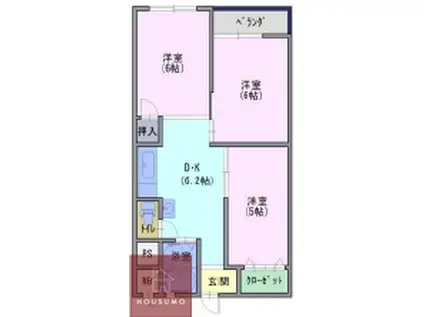 南千里コーポラス(3DK/5階)の間取り写真