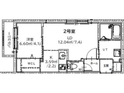 ブランシャールFEG-X桑園(1LDK/3階)の間取り写真