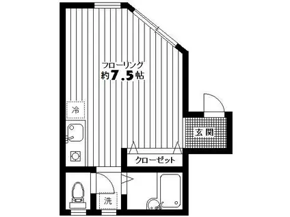 MIHARU(ワンルーム/1階)の間取り写真