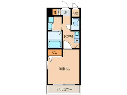 ライフエリア浅間(1K/3階)の間取り写真