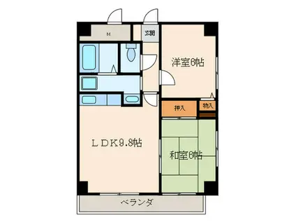 ウィステリア明石(2LDK/11階)の間取り写真