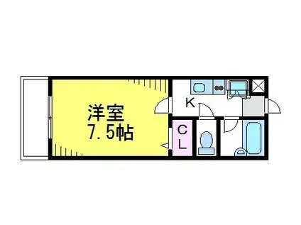 関前パークハイム(1K/1階)の間取り写真