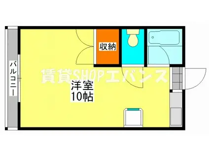 ポートハイツ南船橋II(ワンルーム/2階)の間取り写真