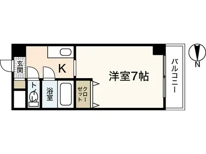 リバーサイド中村(1K/4階)の間取り写真