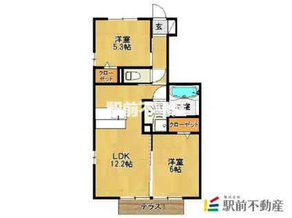 コーポ88II番館(2LDK/1階)の間取り写真