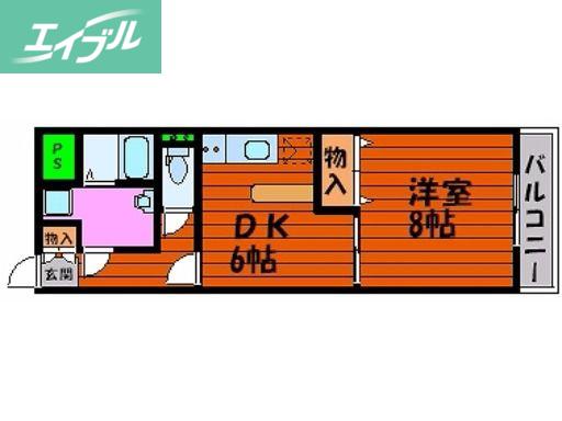 パエーゼFUJII II(1DK/4階)の間取り写真