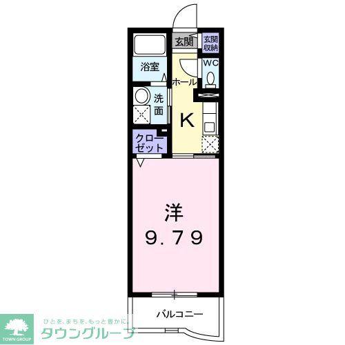 ボヌール(1K/1階)の間取り写真
