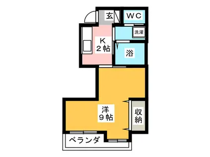 BELLA VISTA 七番館(1K/2階)の間取り写真