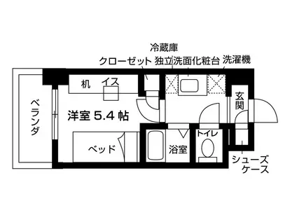 S-RESIDENCE京都竹田DORMITORY(ワンルーム/2階)の間取り写真