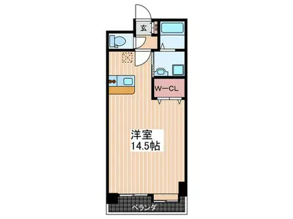 シティハイツ宇品(ワンルーム/8階)の間取り写真