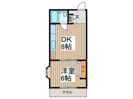 パレスプレジデントⅡ(1DK/1階)の間取り写真