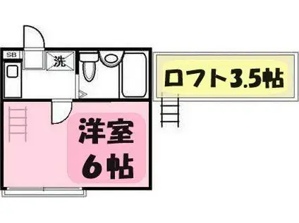 プラザ・ドゥ・クレール(1K/1階)の間取り写真