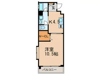 エルマーノ砧(1K/1階)の間取り写真