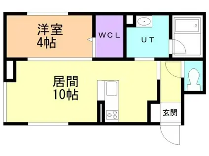 フェアーウェイ中央(1LDK/1階)の間取り写真