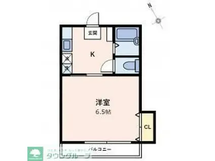 セン・シュウ三番館(1K/2階)の間取り写真