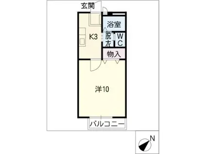 アクシス豊川(1K/1階)の間取り写真