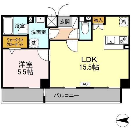 ロイヤルアベニュー(1LDK/2階)の間取り写真