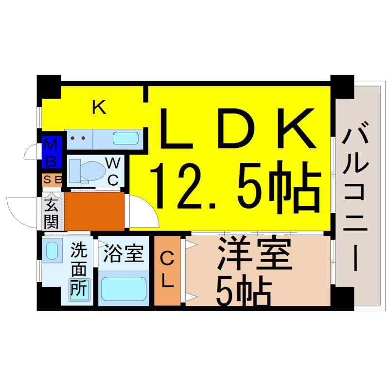 メゾンアイ本陣(1LDK/2階)の間取り写真