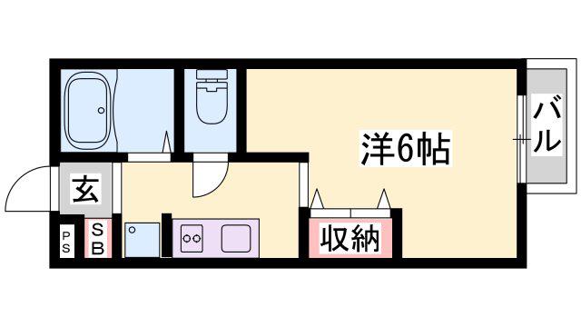 山陽電鉄本線 手柄駅 徒歩23分 3階建 築10年(1K/1階)の間取り写真