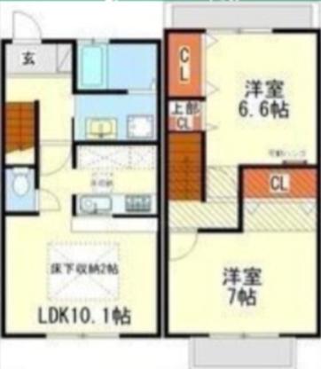 ポポラーレ幸(2LDK/1階)の間取り写真
