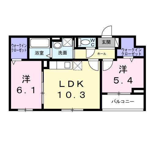茨田大宮1丁目アパート(2LDK/2階)の間取り写真