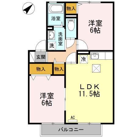 リビエールNO.1(2LDK/1階)の間取り写真