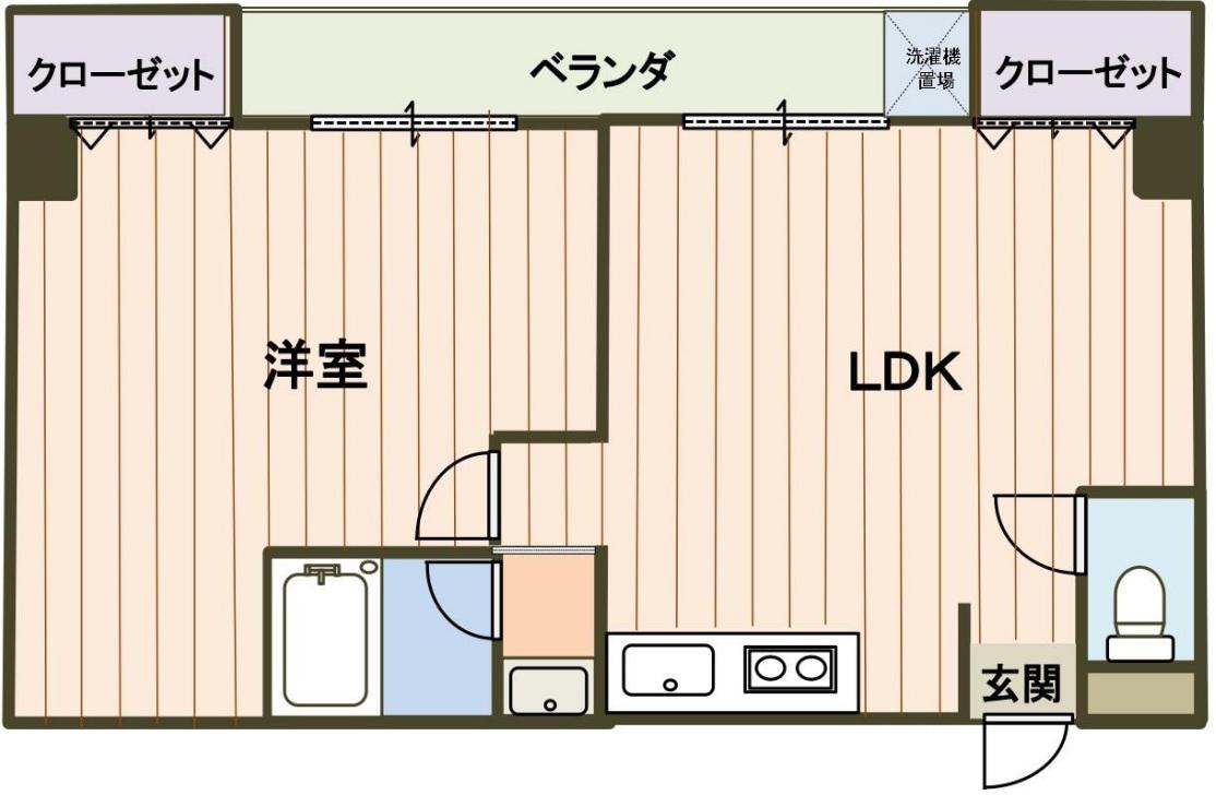 エムプリス上町(1LDK/4階)の間取り写真