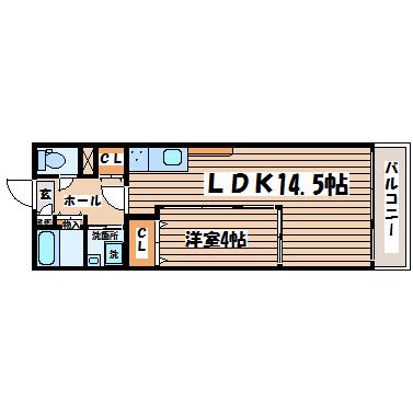 ソフィア天神山(1LDK/3階)の間取り写真