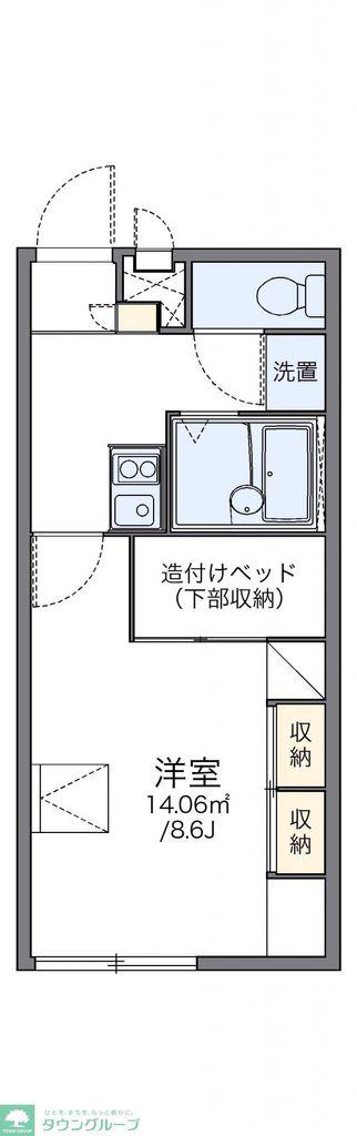 レオパレスシャトーA(1K/2階)の間取り写真