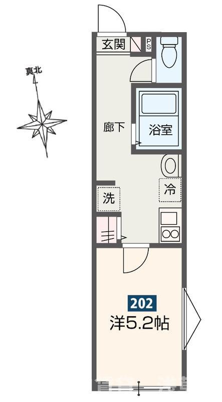 MELDIA梅島IX(1K/3階)の間取り写真