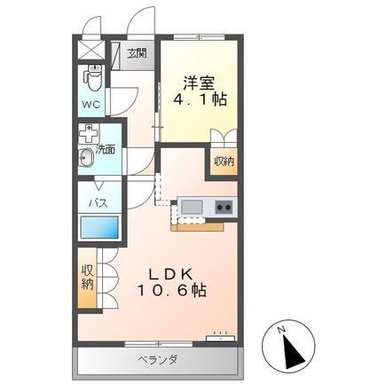 WILL(1LDK/1階)の間取り写真
