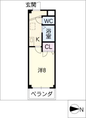 GRACIAS HARA(1K/3階)の間取り写真
