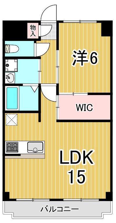 クイーンハイツ浅伊(1LDK/5階)の間取り写真
