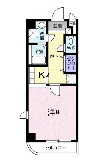 ニューメゾン森安(1K/4階)の間取り写真