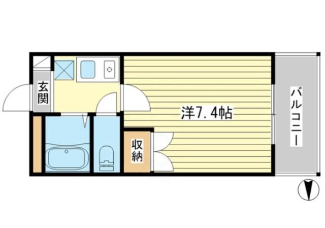 アムールMI中地1(1K/3階)の間取り写真