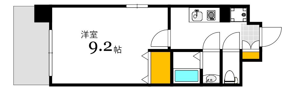 第23友建ビル(1K/6階)の間取り写真