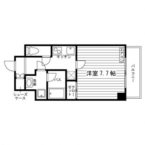 BLUE LEAF(1K/3階)の間取り写真