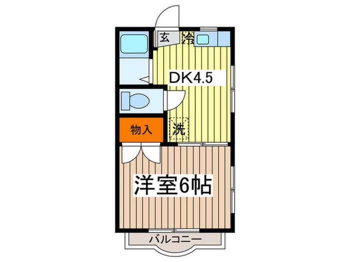 モンシャトー(1DK/1階)の間取り写真