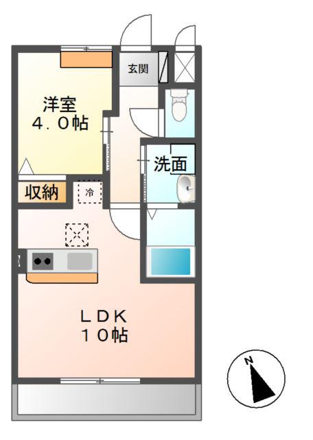 フォレストヴィラII(1LDK/1階)の間取り写真