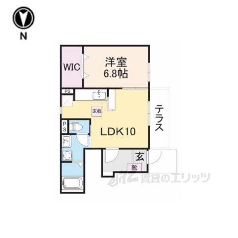 JR桜井線 三輪駅 徒歩11分 2階建 築10年(1LDK/1階)の間取り写真