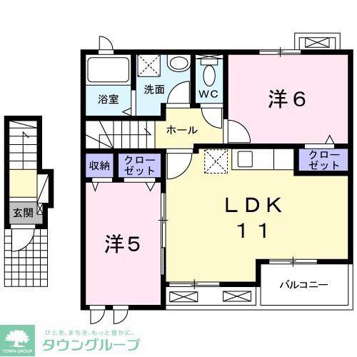 サニーメゾンIII(2LDK/2階)の間取り写真