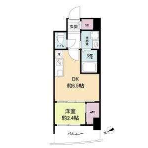 セレニテ九条リアン(1DK/4階)の間取り写真